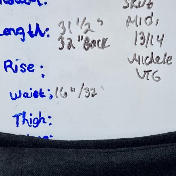 VTG Michele Black Wool Pencil Wrap Midi Length Skirt Size 13/14 14 Lined Career - Picture 8 of 15